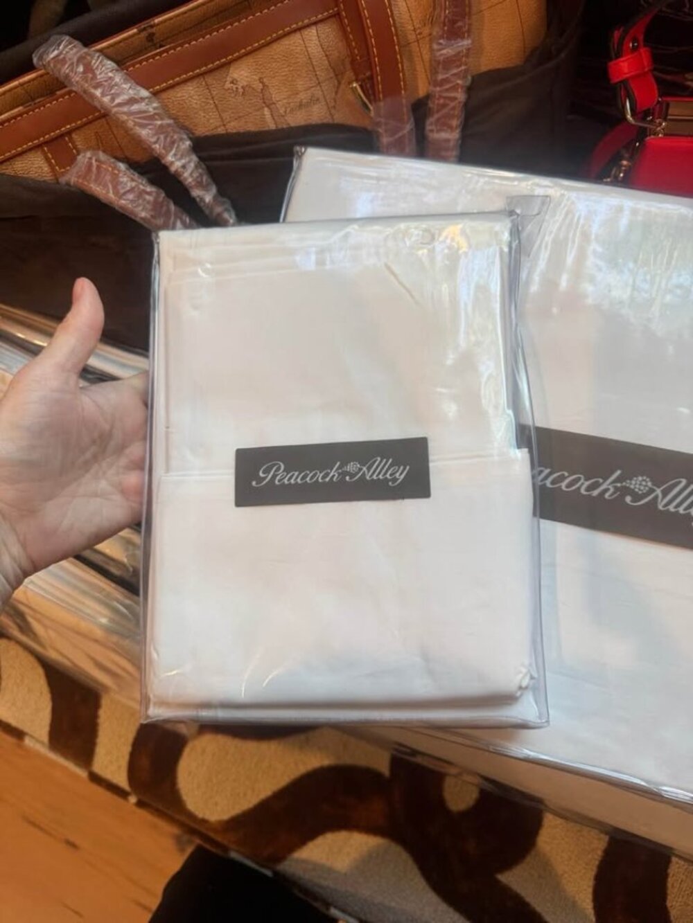 Peacock Alley Luxury White KING 3 PCS Sheet Set. 1 Flat Sheet & 2 Cases ONLY